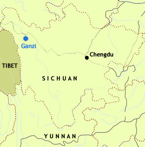Map of Sichuan